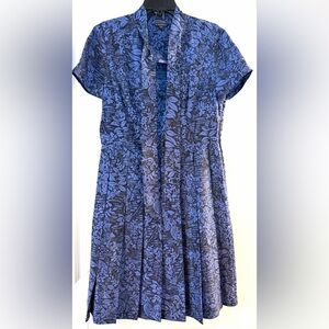 Brooks Brothers Navy Floral silk Midi Dress